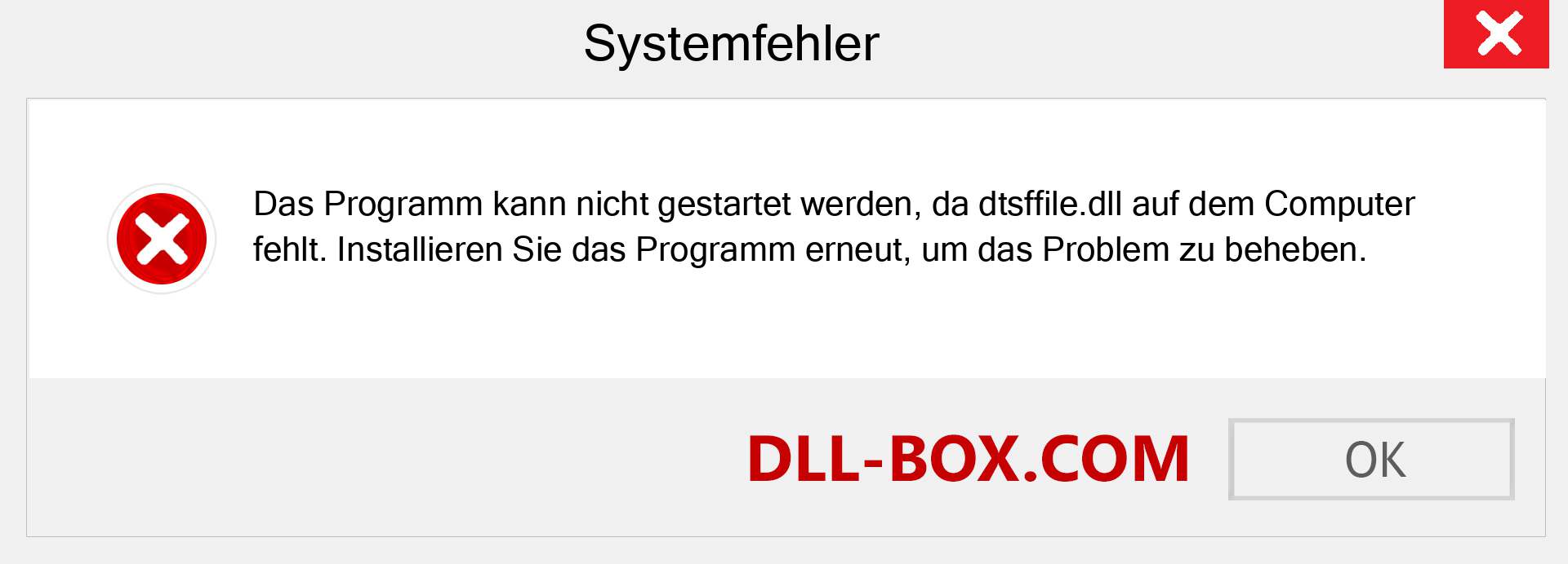 dtsffile.dll-Datei fehlt?. Download für Windows 7, 8, 10 - Fix dtsffile dll Missing Error unter Windows, Fotos, Bildern