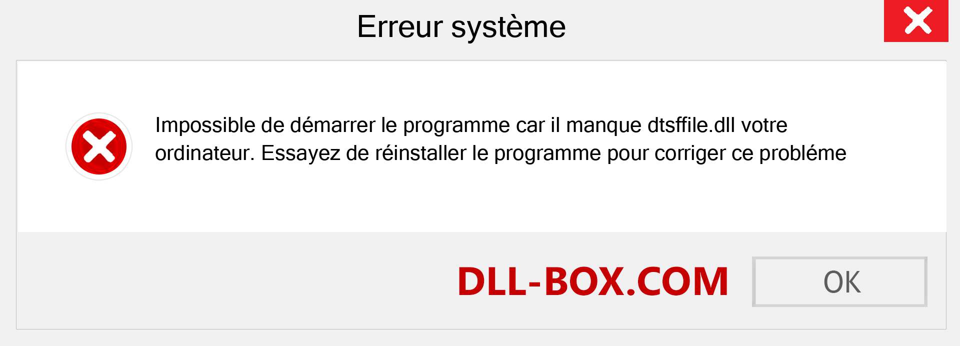 Le fichier dtsffile.dll est manquant ?. Télécharger pour Windows 7, 8, 10 - Correction de l'erreur manquante dtsffile dll sur Windows, photos, images