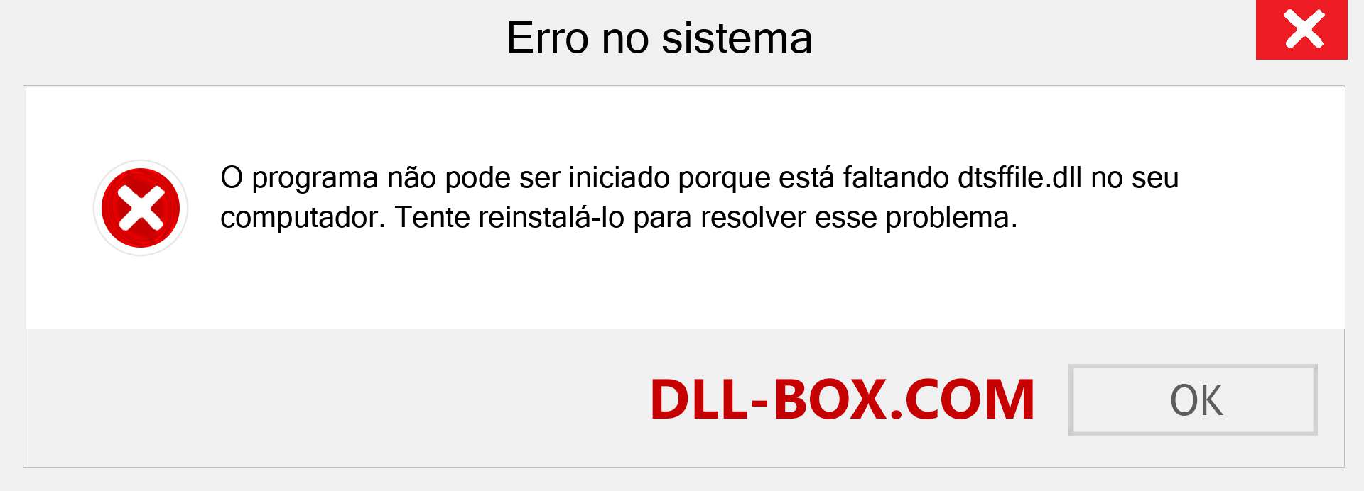 Arquivo dtsffile.dll ausente ?. Download para Windows 7, 8, 10 - Correção de erro ausente dtsffile dll no Windows, fotos, imagens